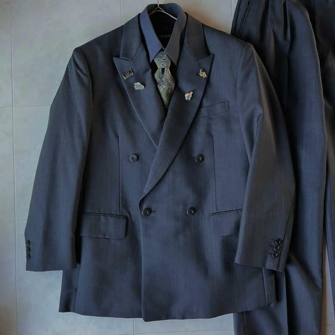 90s豪華5点セット ダブルスーツ ジョルジィオアルマーニネクタイ シャツピンズ