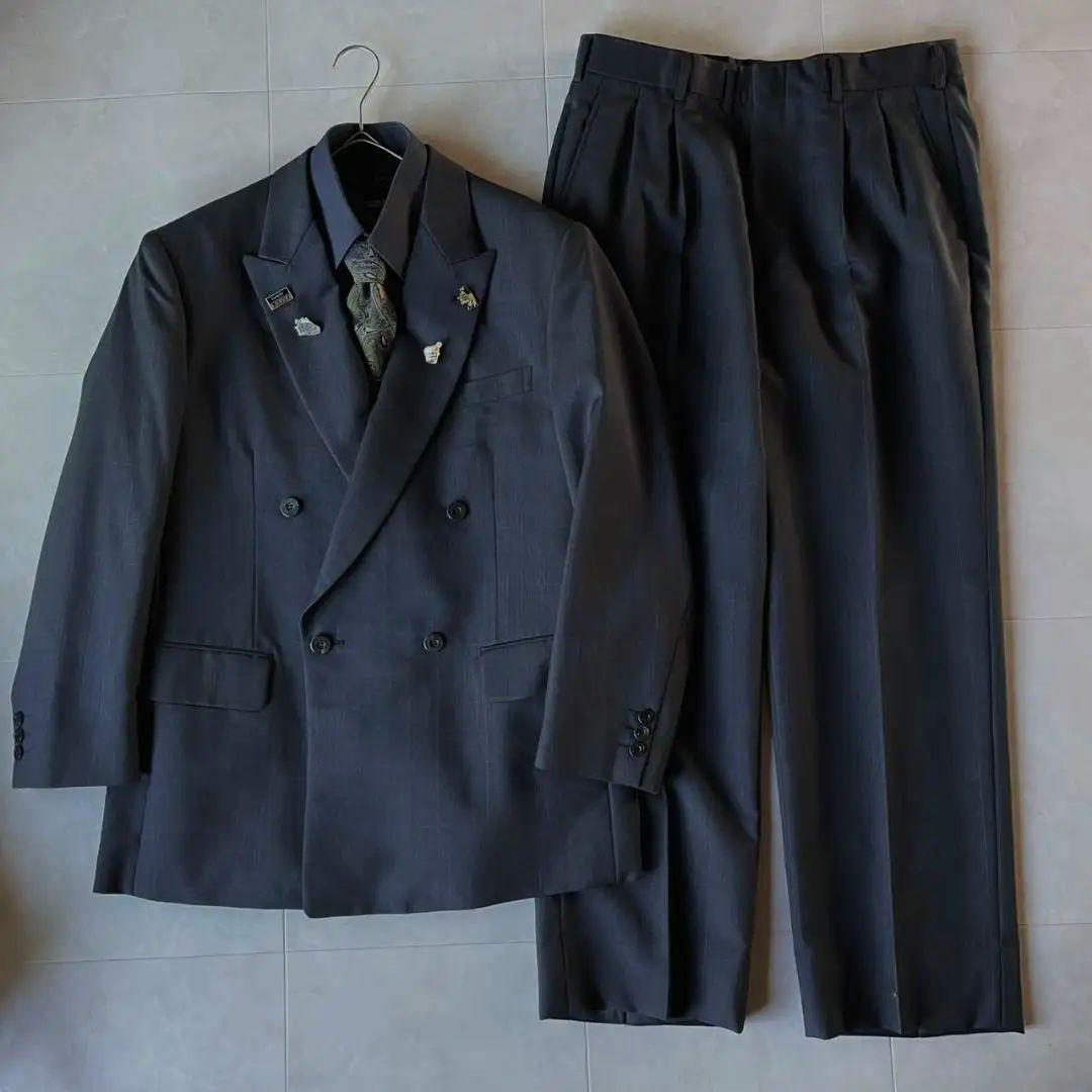 90s豪華5点セット ダブルスーツ ジョルジィオアルマーニネクタイ シャツピンズ