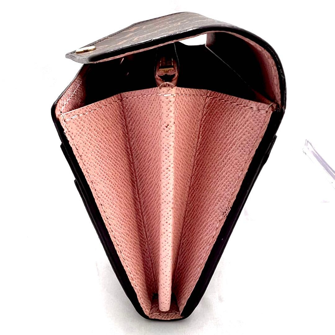 【現行型 極美品】 ルイヴィトン モノグラム 新型ポルトフォイユ サラ ローズ