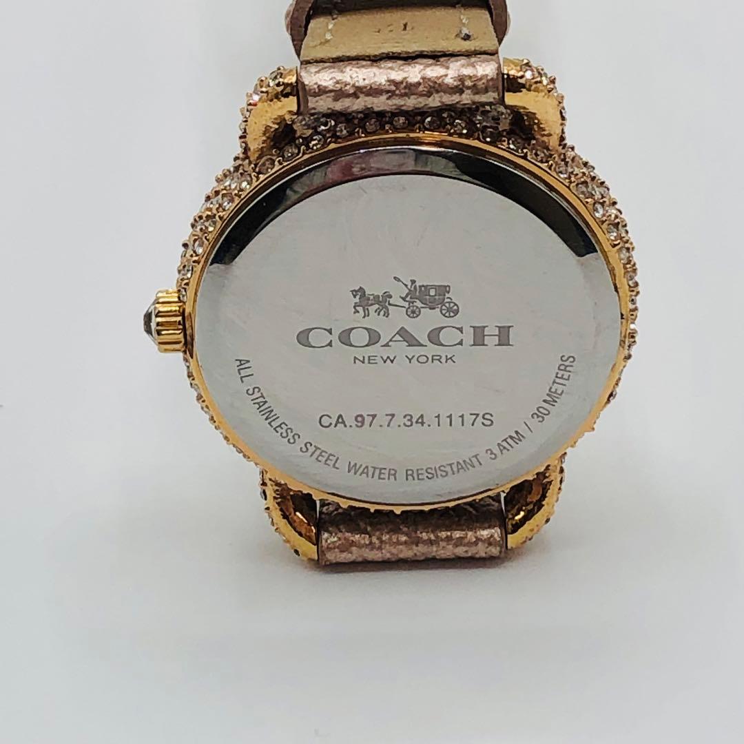 可動品　COACH 腕時計　 DELANCEY クォーツ　ピンク　レザー