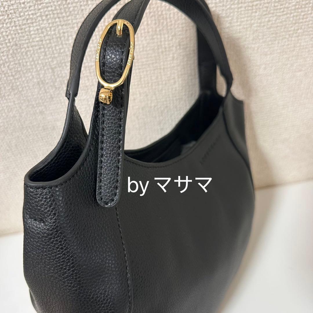 【新品】ロンシャン LE FOULONN S ハンドバッグ　黒レザー肩掛け