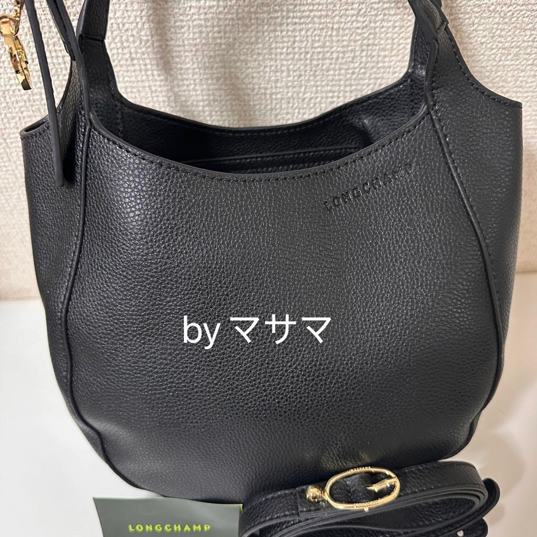 【新品】ロンシャン LE FOULONN S ハンドバッグ　黒レザー肩掛け