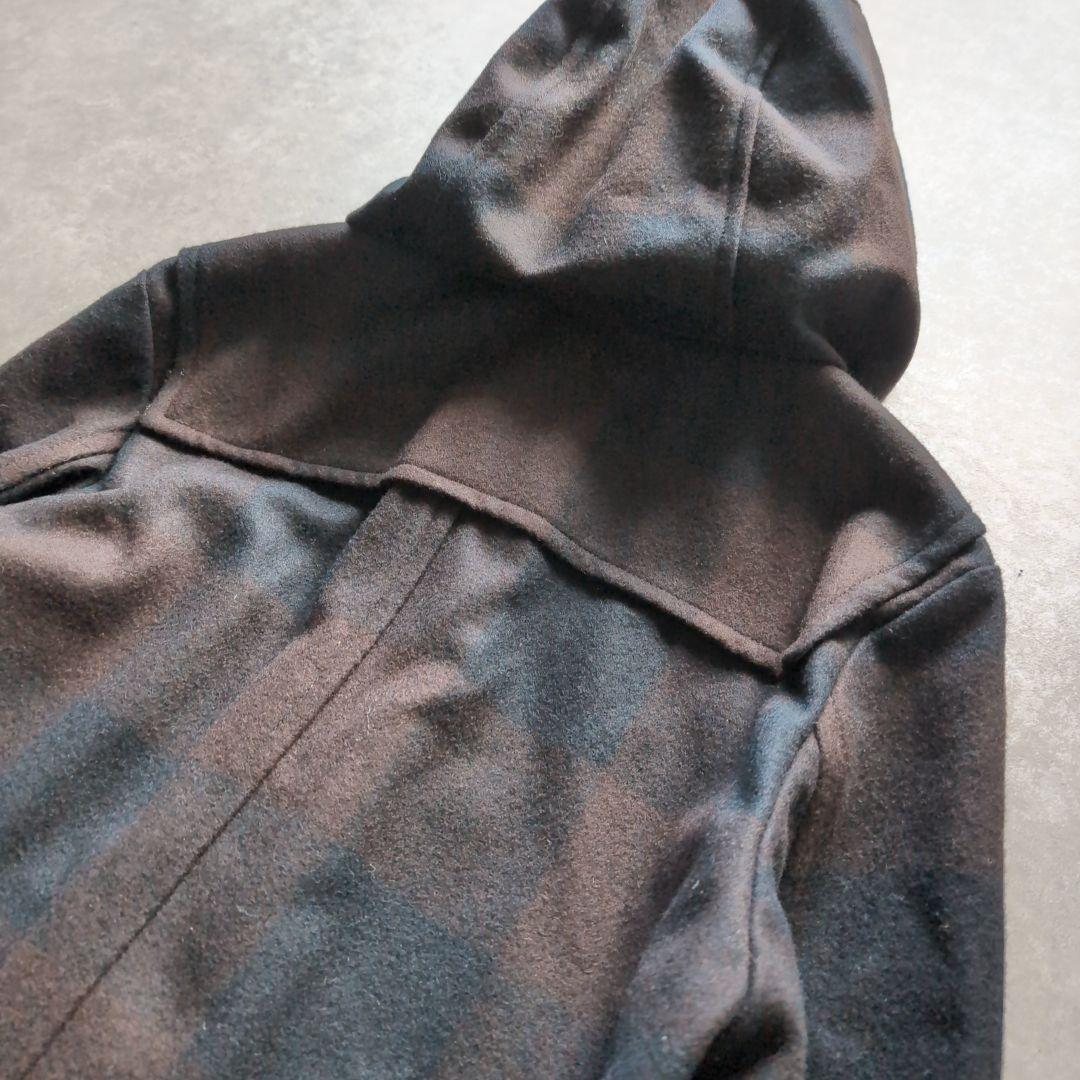 ピーエスポールスミス ウールダッフルコート チェック 2way ブラウン L