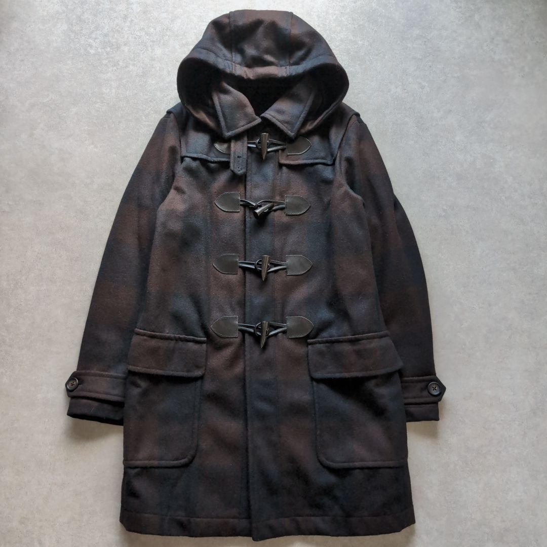 ピーエスポールスミス ウールダッフルコート チェック 2way ブラウン L