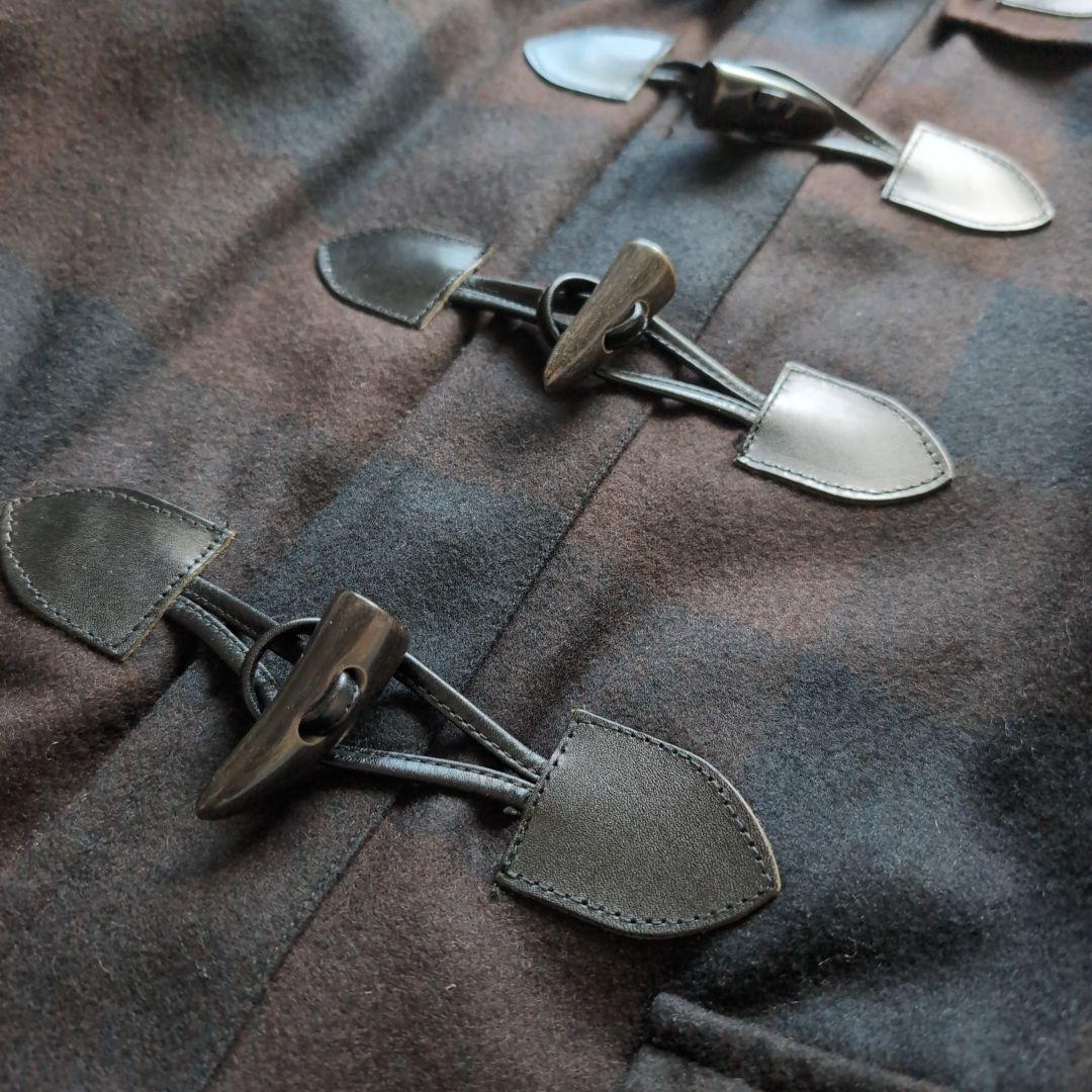 ピーエスポールスミス ウールダッフルコート チェック 2way ブラウン L