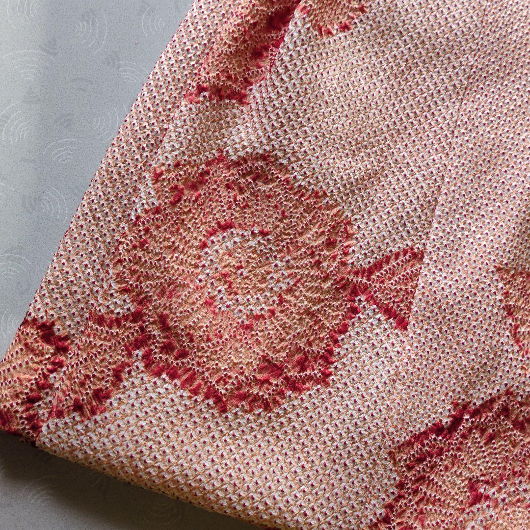 七五三３歳正絹総絞りの被布（薄いオレンジ色）中綿無し