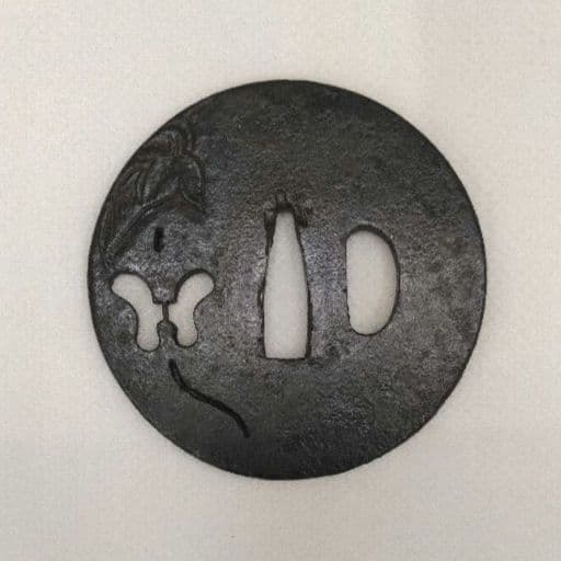 軍配　蔓　蔦　透かし鍔　鍔　鐔　刀装具　時代　日本刀　居合　アンティーク