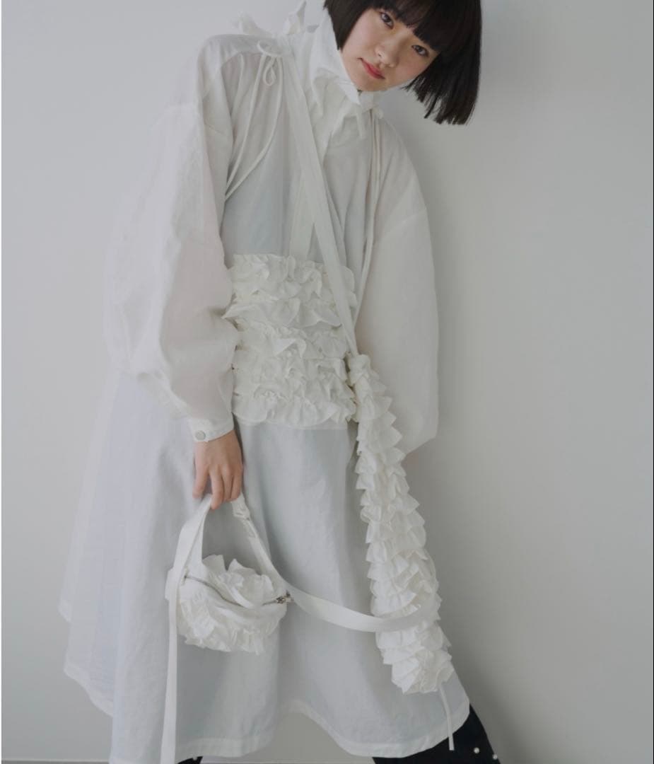 【タグ付、新品】PERNA ペルナ フリルレインポンチョ ロングコート