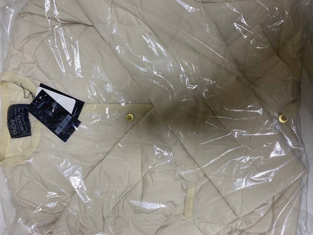 【TAION×anuans】ノーカラーキルティングショートダウン　アイボリー