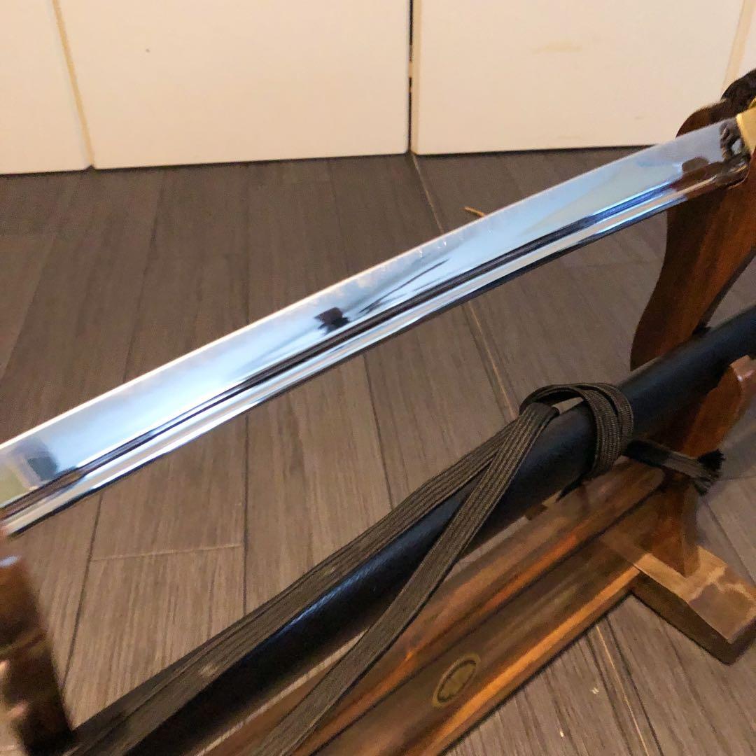 高級模造刀　居合刀　樋入り刀身　黒拵え　亜合金刀身