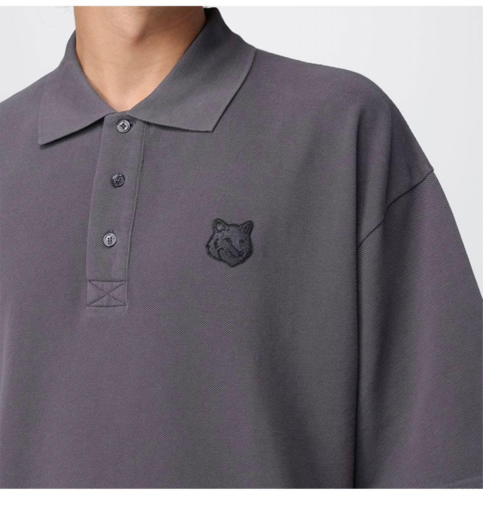 MAISON KITSUNÉ ブラック ポロシャツ L(オーバーサイズ)