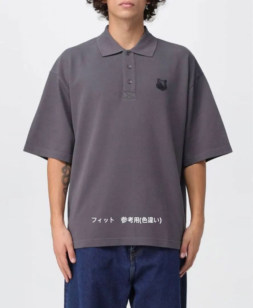 MAISON KITSUNÉ ブラック ポロシャツ L(オーバーサイズ)