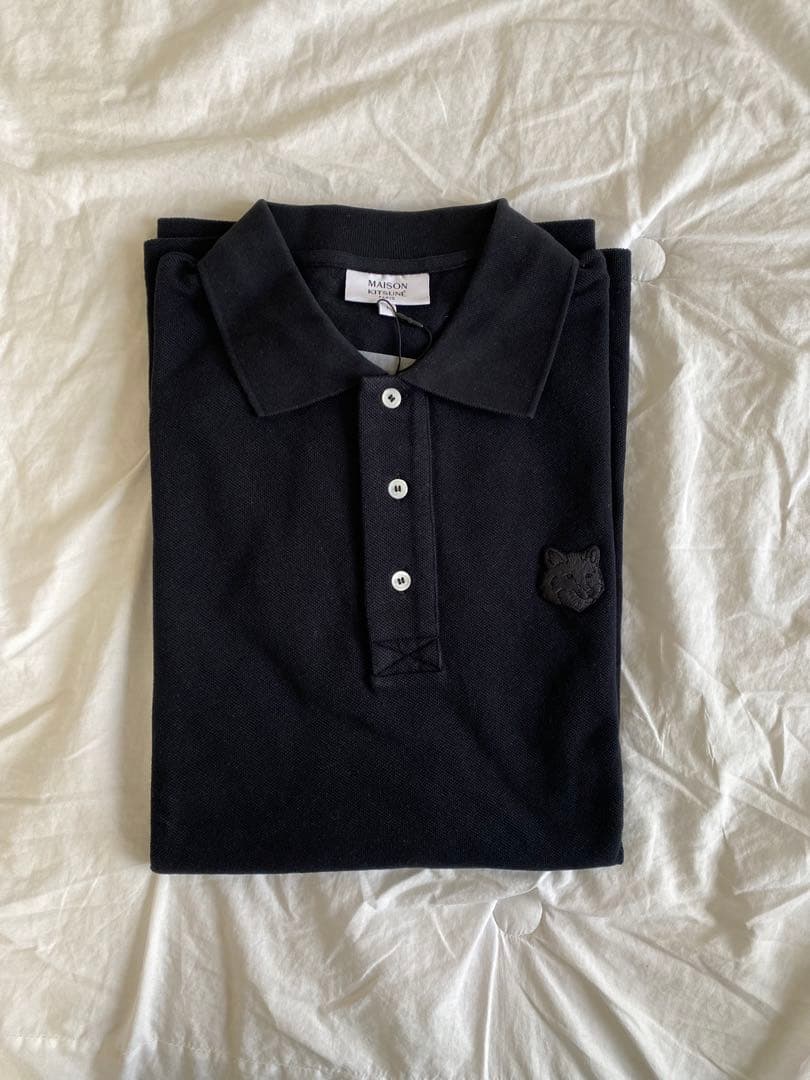 MAISON KITSUNÉ ブラック ポロシャツ L(オーバーサイズ)