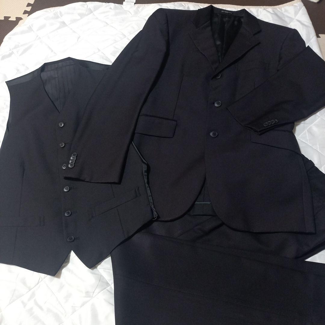 BALENCIAGA ブラックスーツセット　ベスト付き