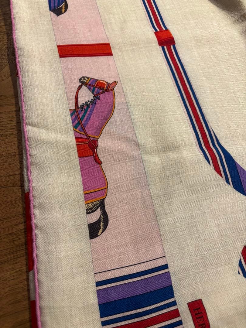 空色　今期エルメス 馬モチーフ ストール　カシシル