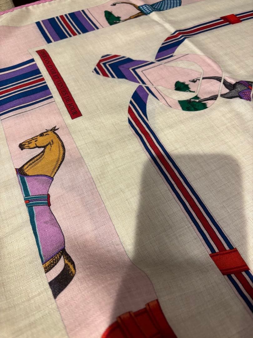 空色　今期エルメス 馬モチーフ ストール　カシシル