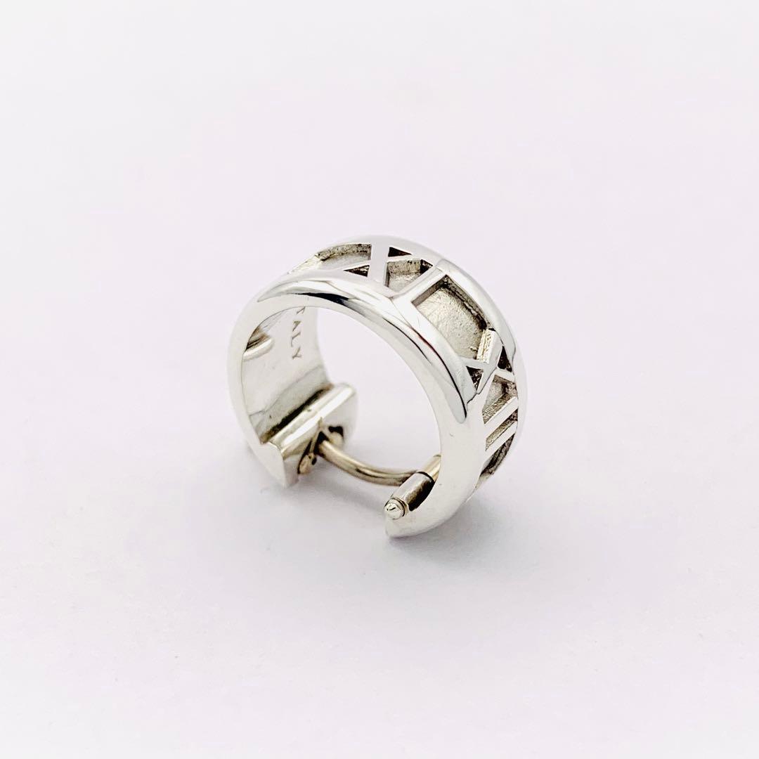 美品 オールドティファニー アトラス フープ ピアス シルバー925 片耳