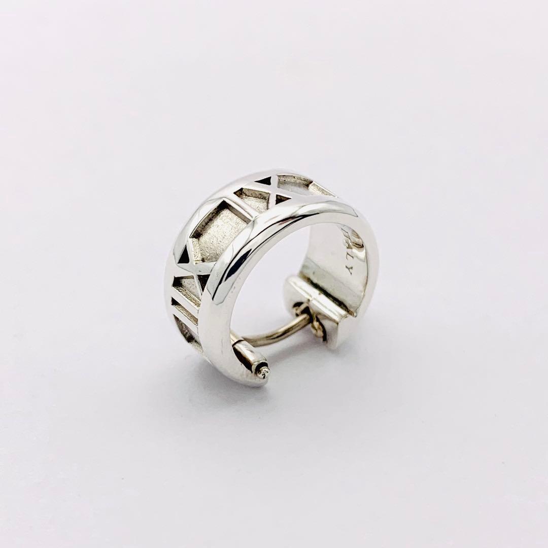 美品 オールドティファニー アトラス フープ ピアス シルバー925 片耳