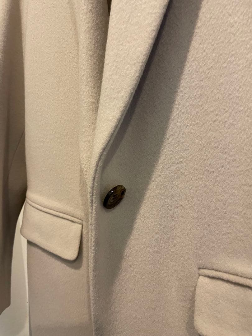 Theoryluxeセオリー ウールチェスターコートアイボリー白