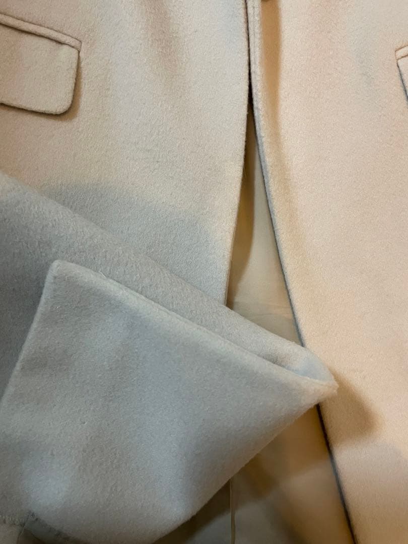 Theoryluxeセオリー ウールチェスターコートアイボリー白