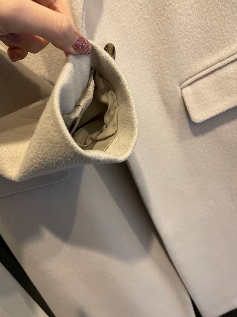 Theoryluxeセオリー ウールチェスターコートアイボリー白