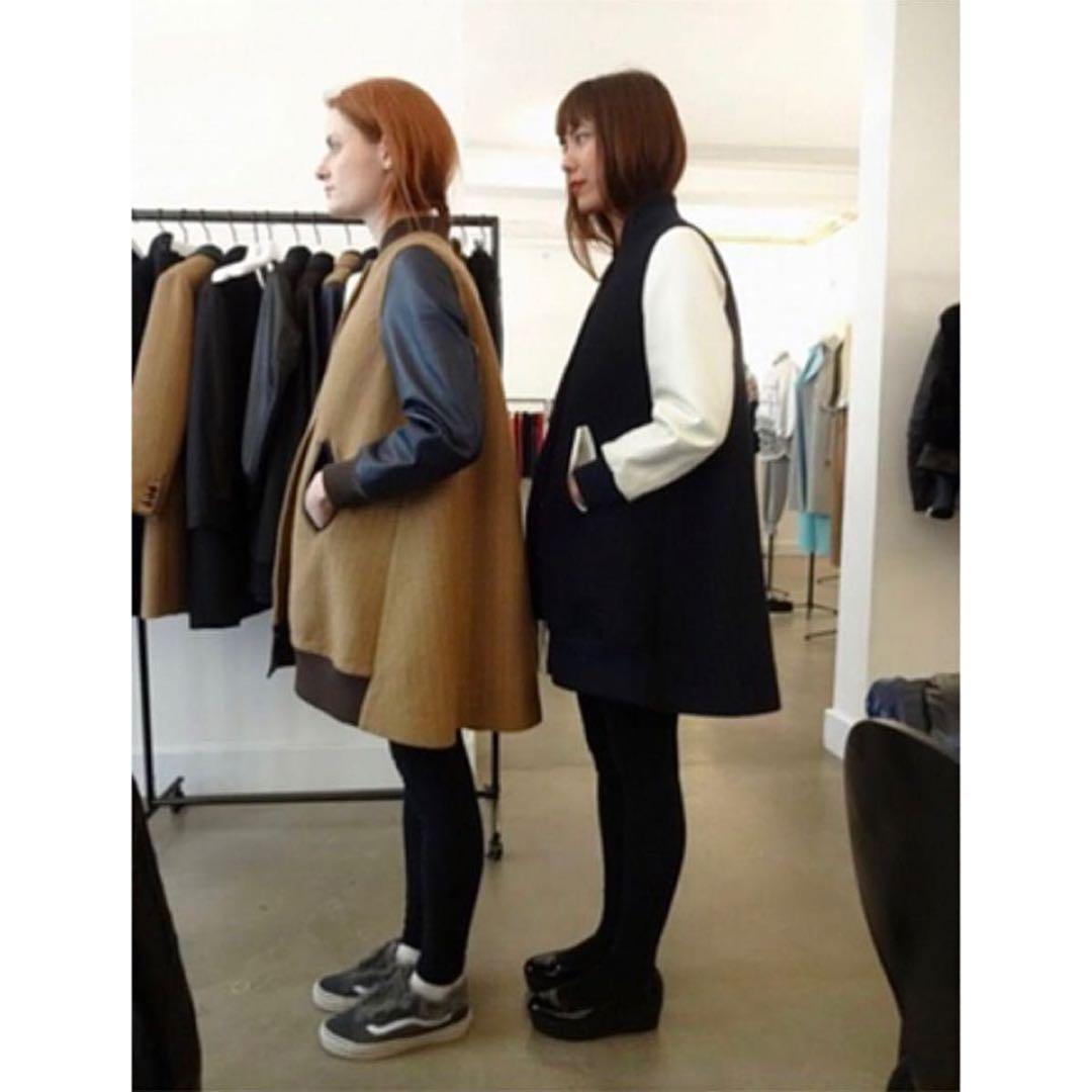 サカイラック sacai luck スタジャン 袖レザー Aライン ロング