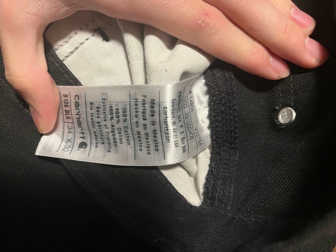 Carhartt ダブルニー 革ロゴ　34x30