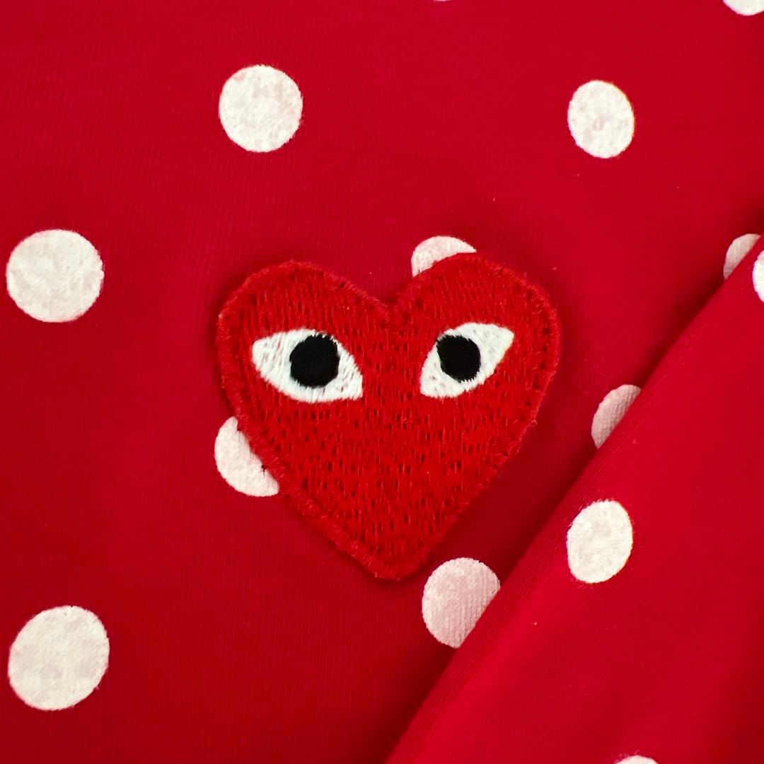 《新品》PLAY COMME des GARÇONS ドット柄長袖Tシャツ 赤