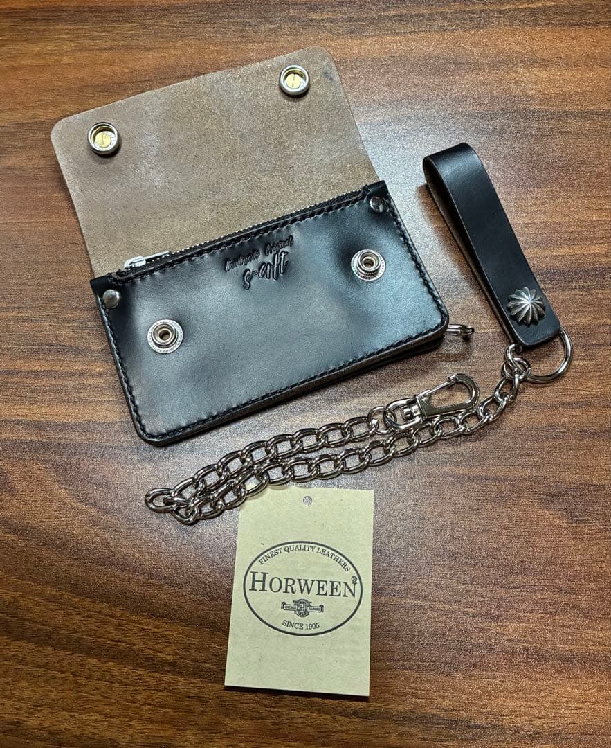 本革牛革コンパクトトラッカーウォレット