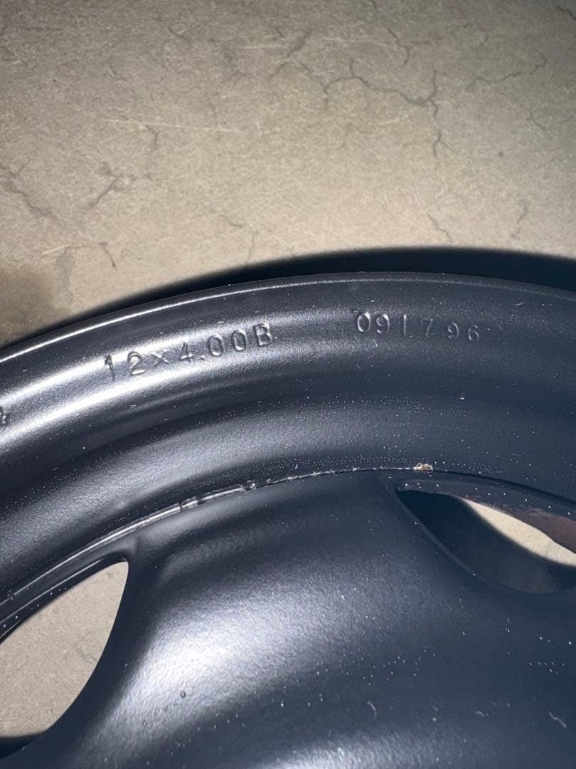 12インチ 黒 スチールホイール 4本セット