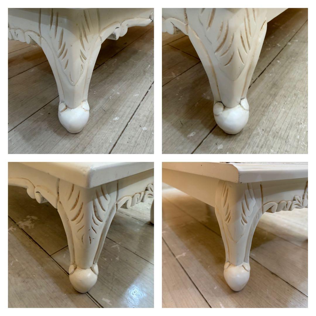 ロココ調 アンティーク風 猫脚 チェスト 4段 姫系 白家具