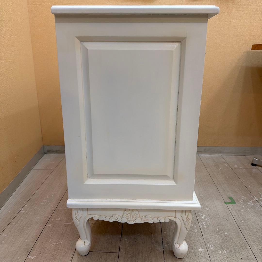 ロココ調 アンティーク風 猫脚 チェスト 4段 姫系 白家具