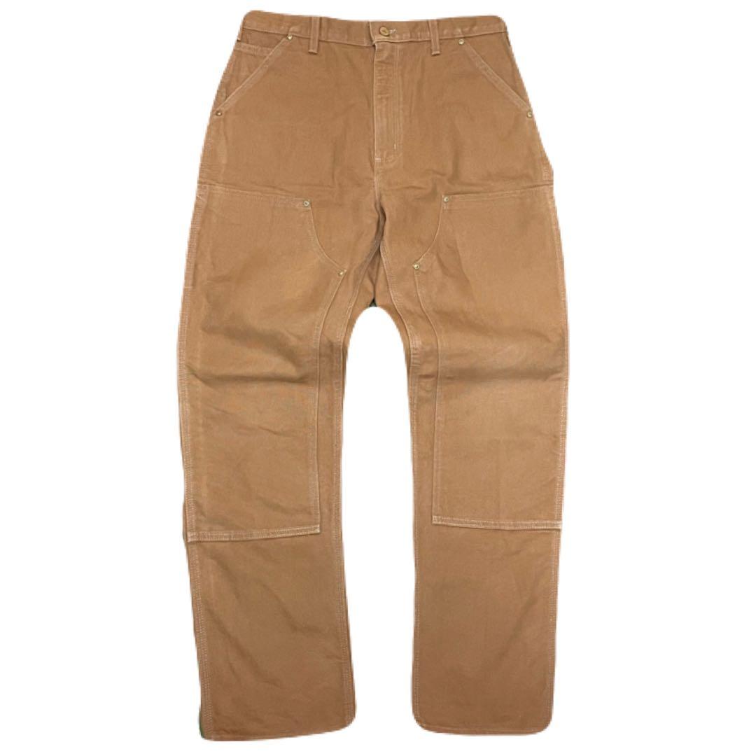 carharttカーハート　ダブルニー　ブラウンダックパンツW34L32