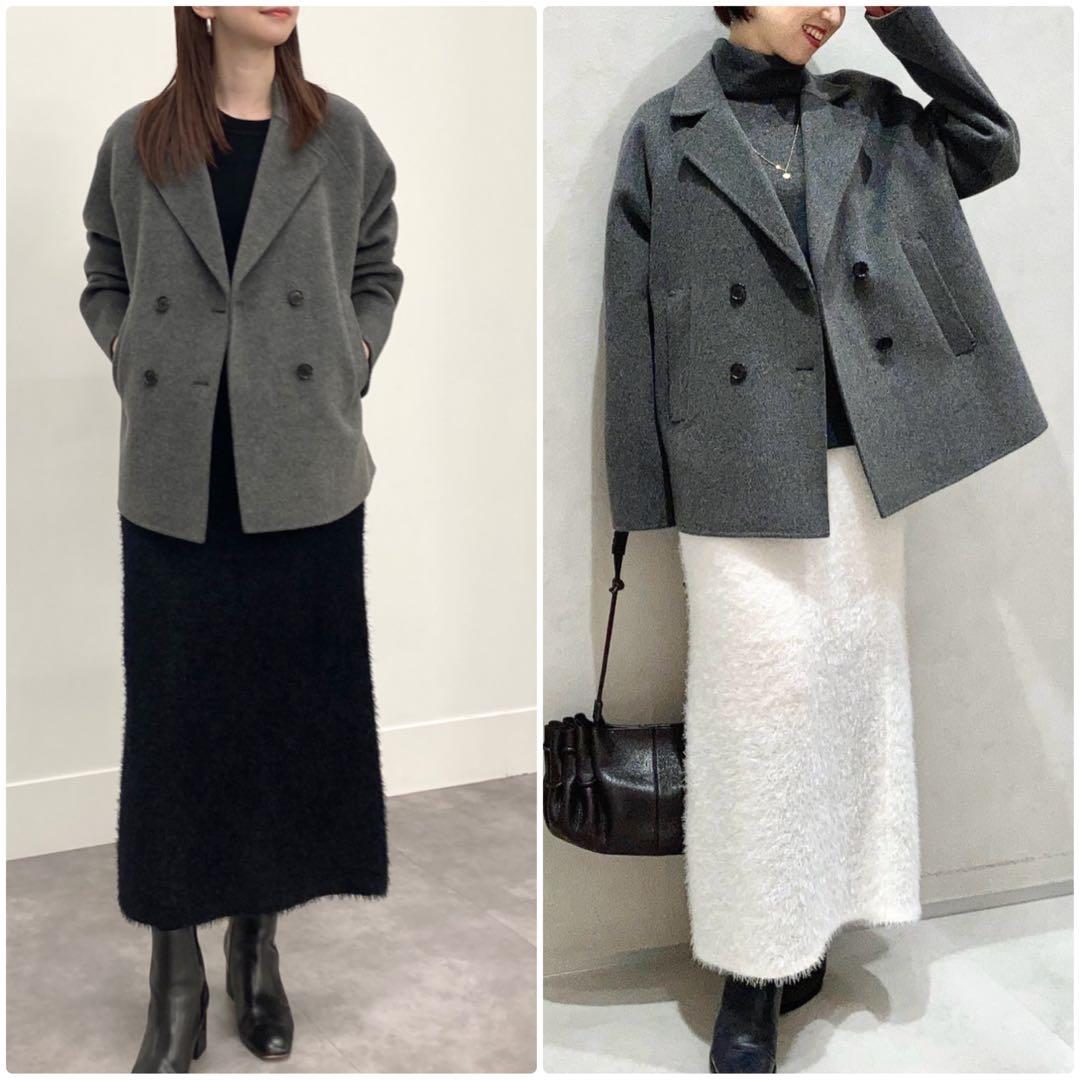 新品　theory 25AW メルトンウール　ピーコート　グレー