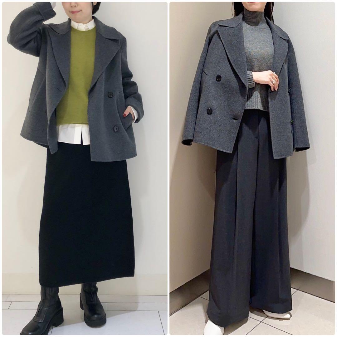 新品　theory 25AW メルトンウール　ピーコート　グレー