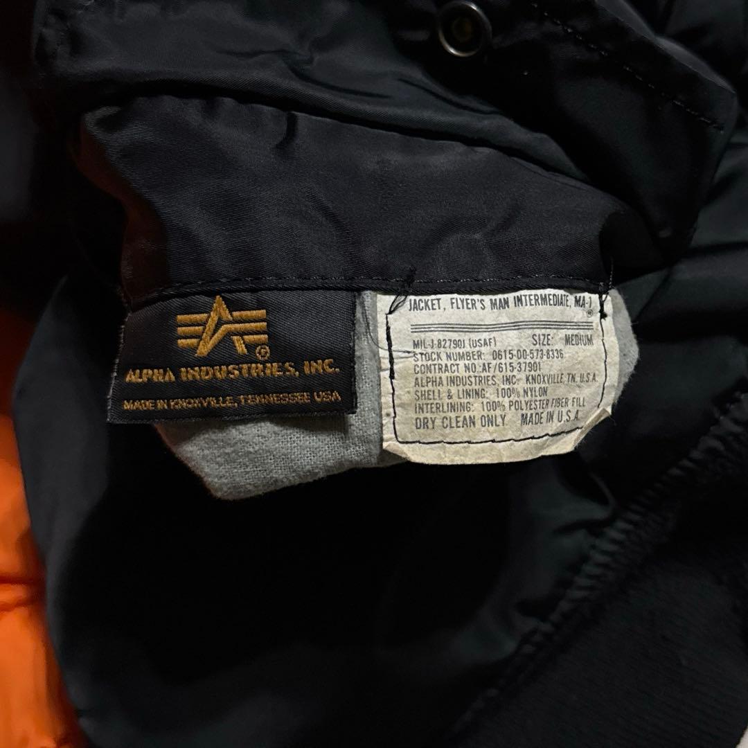 90's USA製 ALPHA社 MA-1 ブラック ミディアム