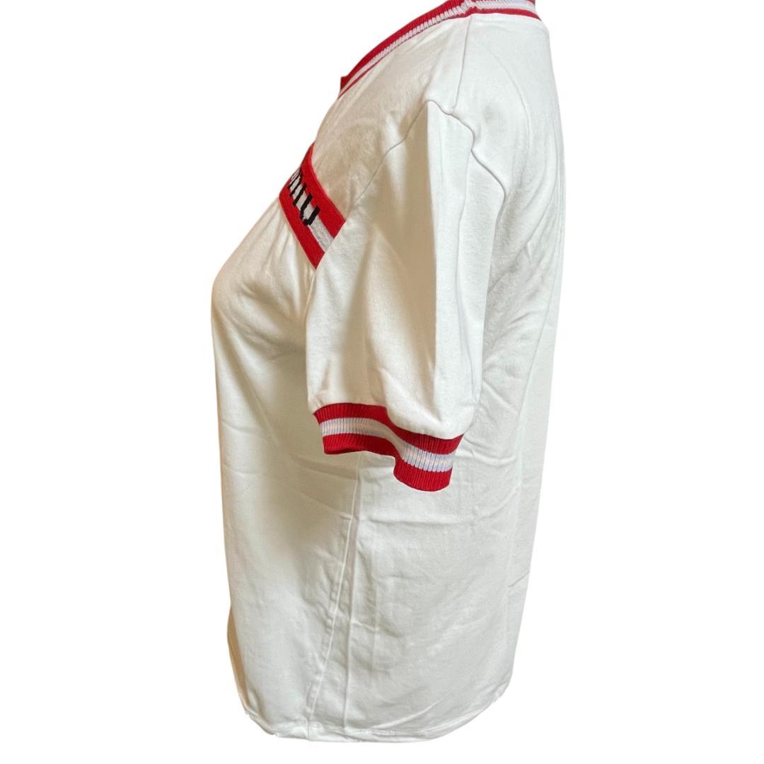 ミュウミュウ　半袖Ｔシャツ　ホワイト　ロゴ Sサイズ　MIUMIU