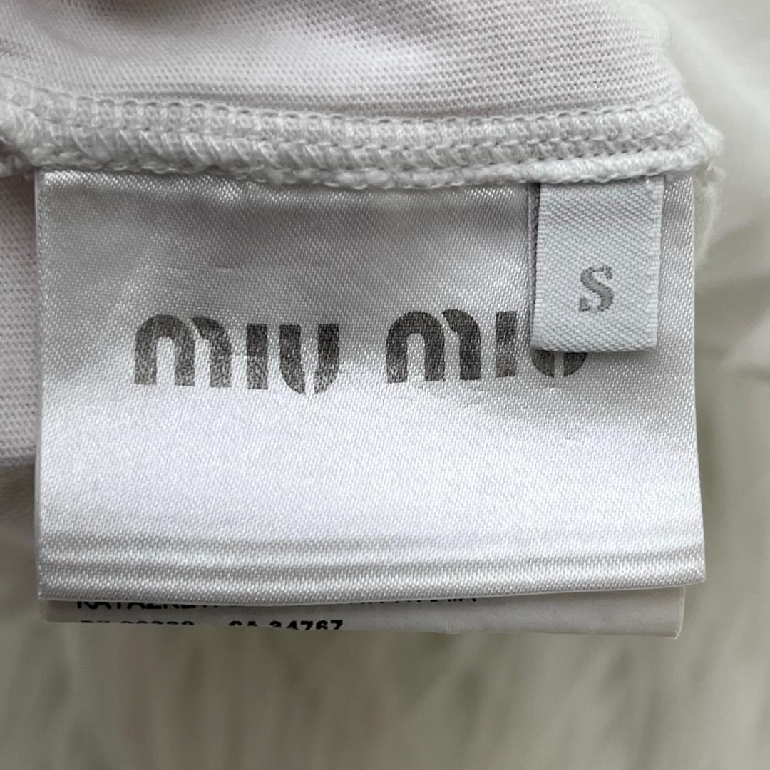 ミュウミュウ　半袖Ｔシャツ　ホワイト　ロゴ Sサイズ　MIUMIU