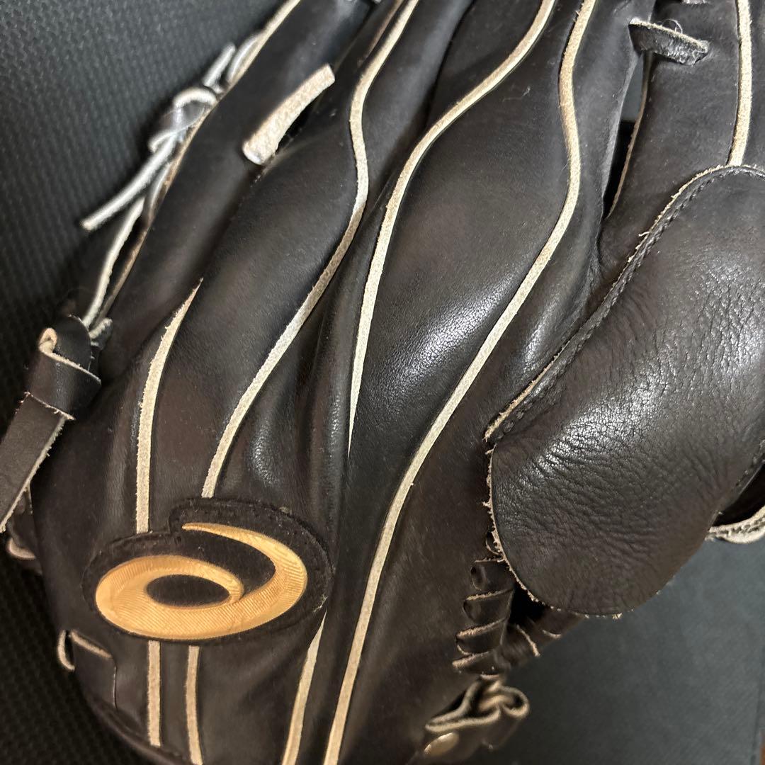 ASICS GEL-STRONG 軟式グローブ 黒硬式　併用可