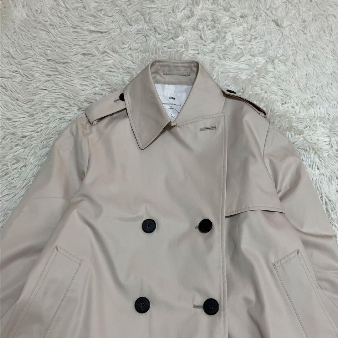 新品 23区　コットンポリエステルギャバジントレンチコート ３８