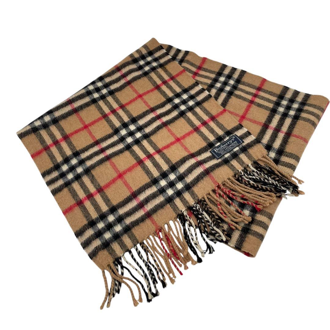 Burberry 100%カシミヤ ノバチェック チェックマフラー ベージュ