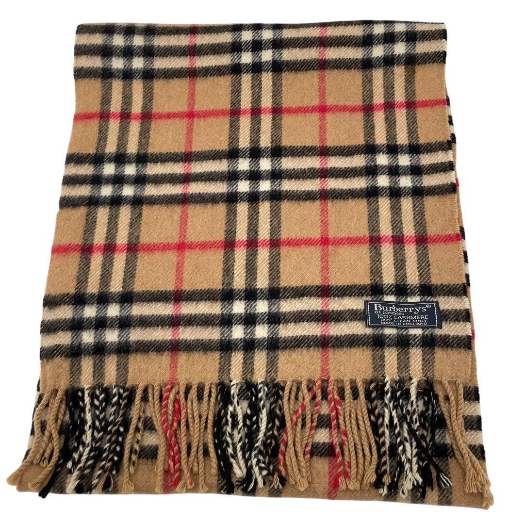 Burberry 100%カシミヤ ノバチェック チェックマフラー ベージュ