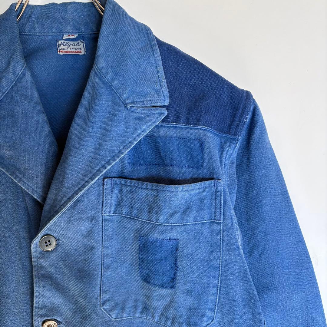 40s〜50s ヴィンテージ フレンチ ワークジャケット パッチワーク 古着