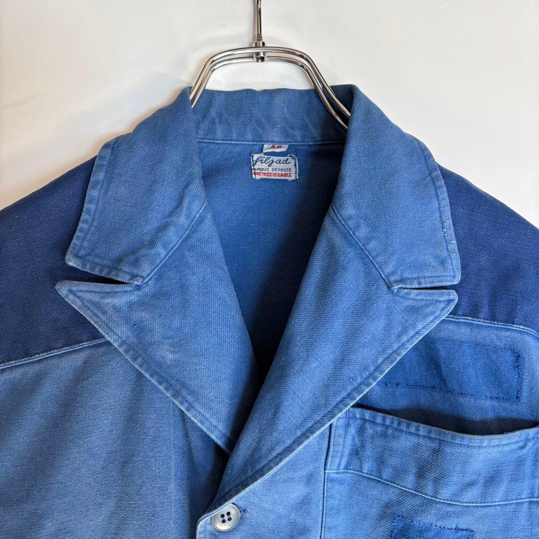 40s〜50s ヴィンテージ フレンチ ワークジャケット パッチワーク 古着
