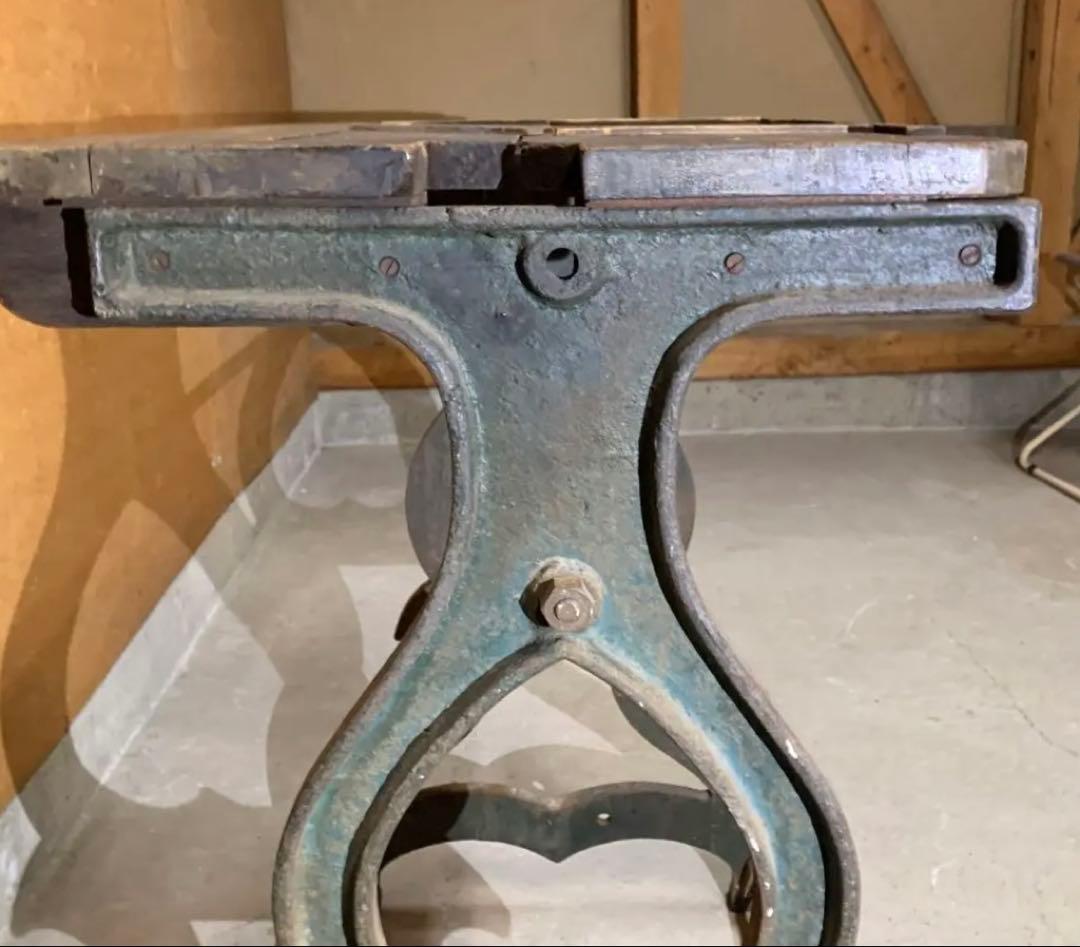 旋盤機 土台 脚 アンティーク 足踏み台 テーブル DIY レア 引取限定