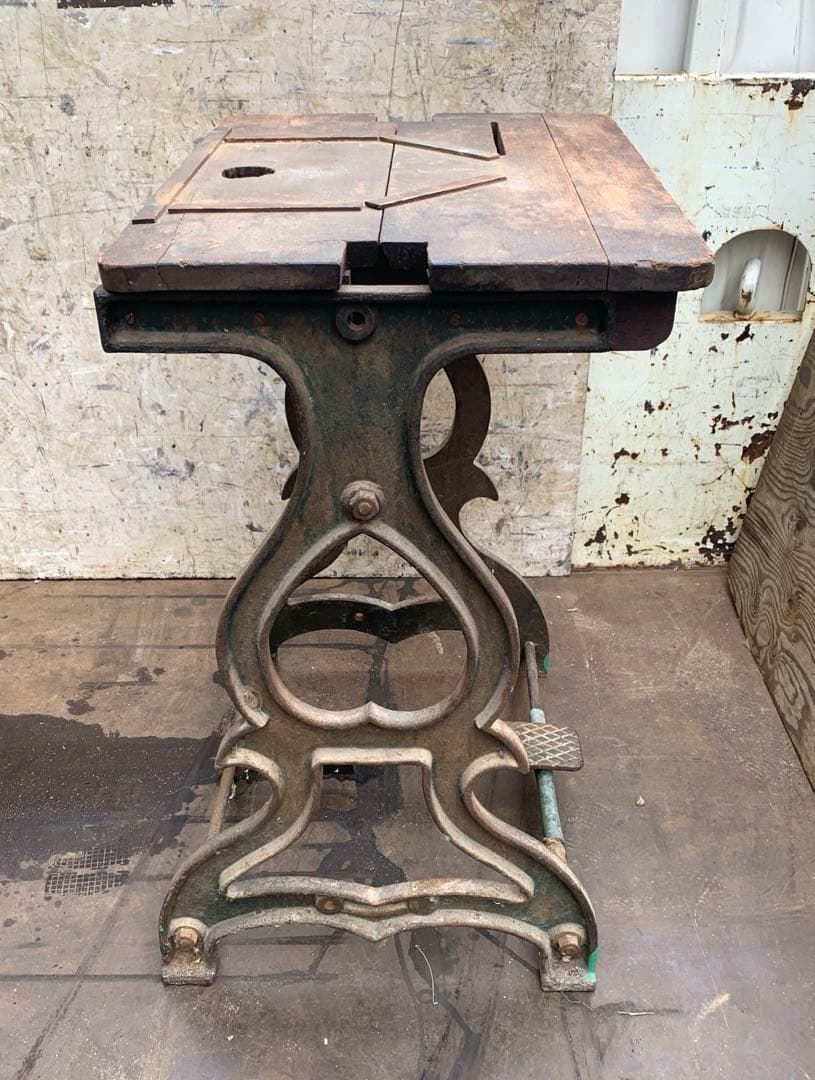 旋盤機 土台 脚 アンティーク 足踏み台 テーブル DIY レア 引取限定