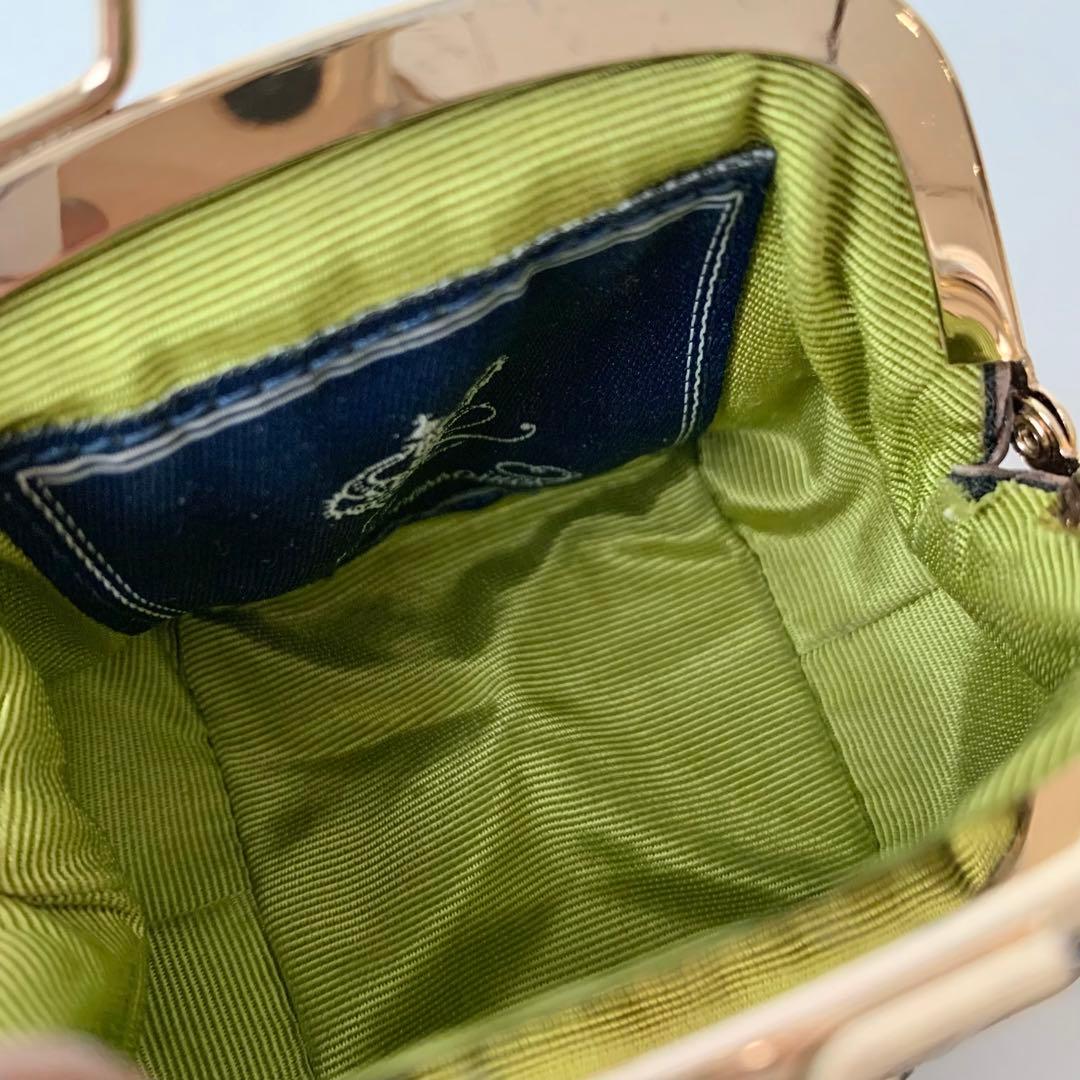 【A.D.M.J.】ケース　がま口　ポーチ　クロコ　ブラウン　ミニポーチ