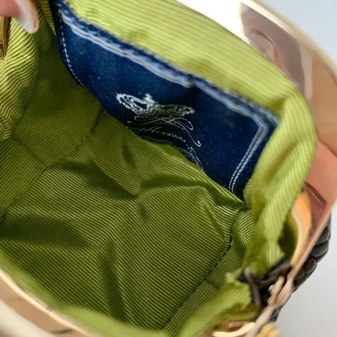 【A.D.M.J.】ケース　がま口　ポーチ　クロコ　ブラウン　ミニポーチ