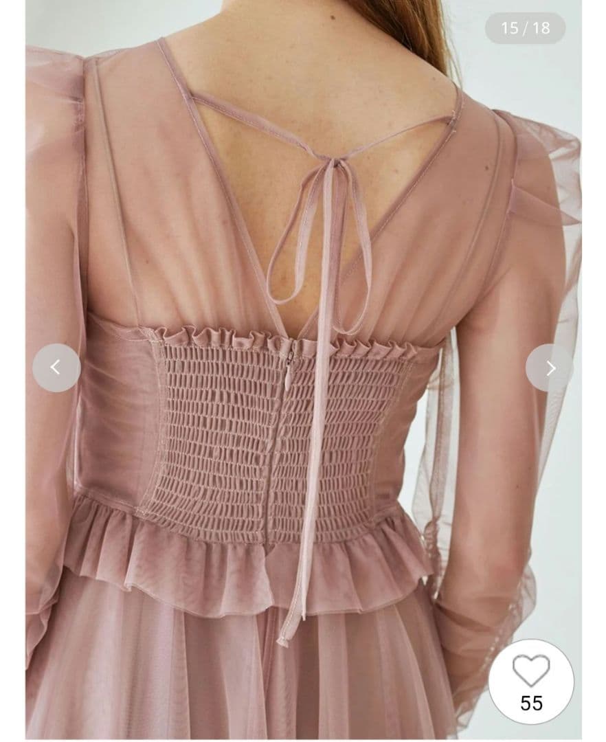 新品タグ付　Sustainableティアードチュールドレス　ピンク　SNIDEL