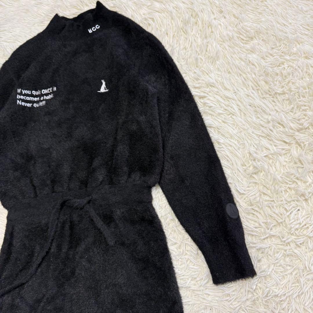 【fr2ゴルフ】極美品 ワンピース モコモコ 冬用 ブラック S レディース